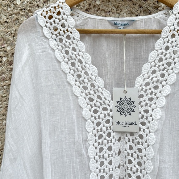 Blue Island Beach Cover Up White Eyelet NWT - Picture 3 of 5